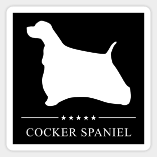 Cocker Spaniel Dog White Silhouette Magnet